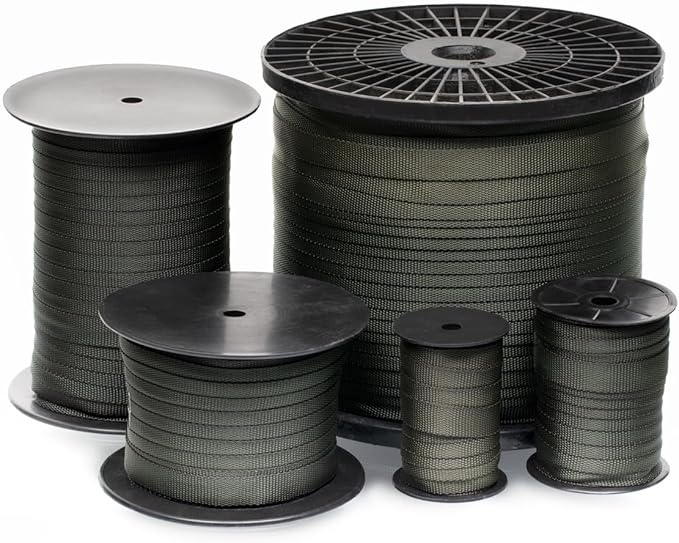 500 Ft Tree Straps for Staking, Tree Ties for Plant Support, 3/4" Inch Width Guying Material Webbing Garden Strap for Outdoor Tree Straightening, 1500 Lbs Strength (Olive Green) - 500 Feet