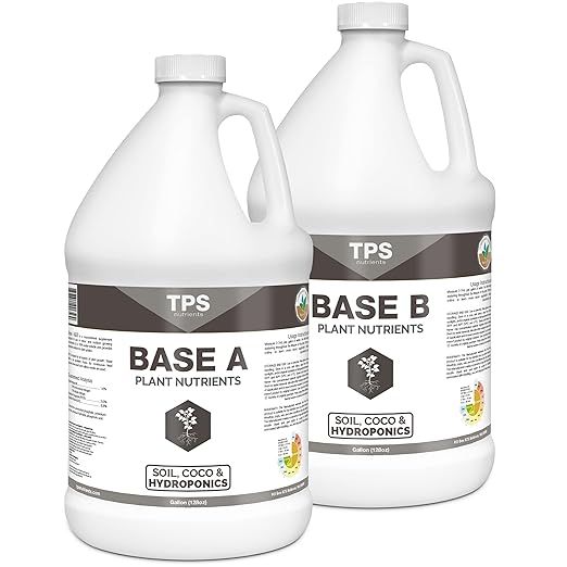 TPS Base A+B Two Part Set Complete Plant Growing Nutrient Formula for All Plants, for Both Soil and Hydro, Gallon Set (2 x 128 oz)