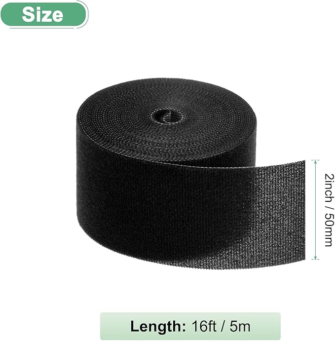 1-Roll Garden Plant Tape, 16 ft x 2 in Garden Hook and Loop Plant Ties Multi-Purpose Use Adjustable and Reusable Twist Wire Tape for Plants/Flowers/Vines [Black]