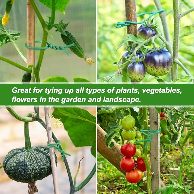 Shintop Plant Ties, 65.6ft Soft Green Garden Wire Flexible Twist Ties for Outdoor Climbing Plants,Tomatoes, Flowers, Roses Plant Support (3.5mm)