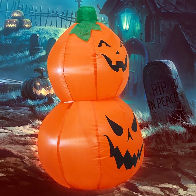TRMESIA 3.5feet Halloween Pumpkin Decorations with Lights：Halloween Decorations Indoor Outdoor Inflatables Pumpkin Combo Blow Up Inflatables for Yard Garden