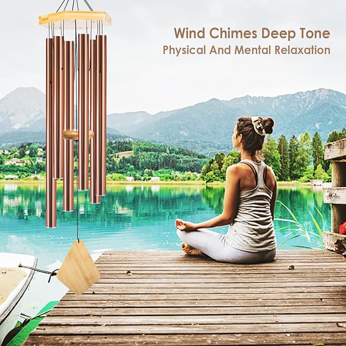 Howarmer Wind Chimes Outdoor Large Deep Tone, 36 Inches WindChimes Outdoor Memorial Wind Chime for Mom/Housewarming/Christmas, Windchime for Outside Garden, Patio, Home Decor