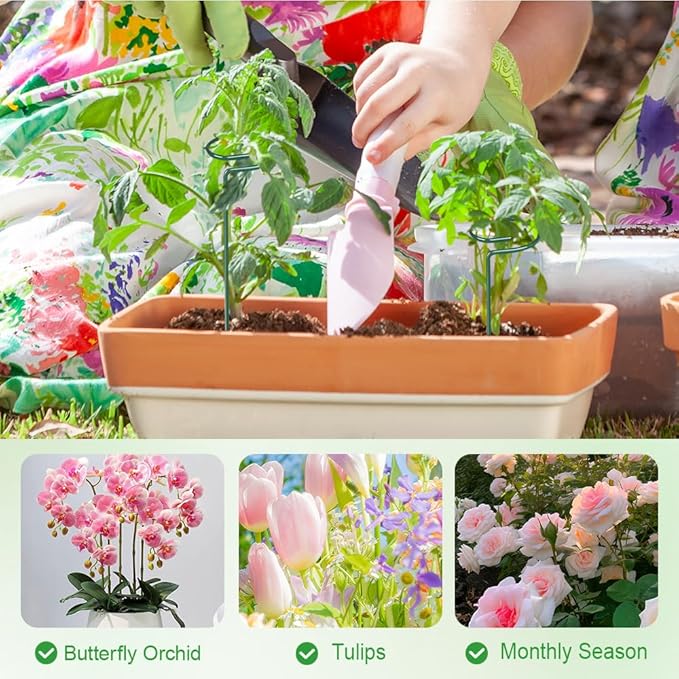 4/8/12 Pack Plant Stakes, 16/24/36 Inch Plant Support Stakes, 2025 New Plant Sticks Support, Flower Stakes for Plants Peony, Tomato Seedling, Marigold, Amaryllis, Sapling, Coreopsis (16 Inch-12 Pack)