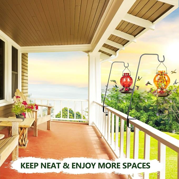 BOLITE Deck Hook, 28 Inch Bird Feeder Hanger for Hummingbird Feeders, Planters, Lanterns, Wind Chimes, Holiday Decorations and More, Heavy Duty, Birthday Gifts for Women Men, Gifts for Mom Dad