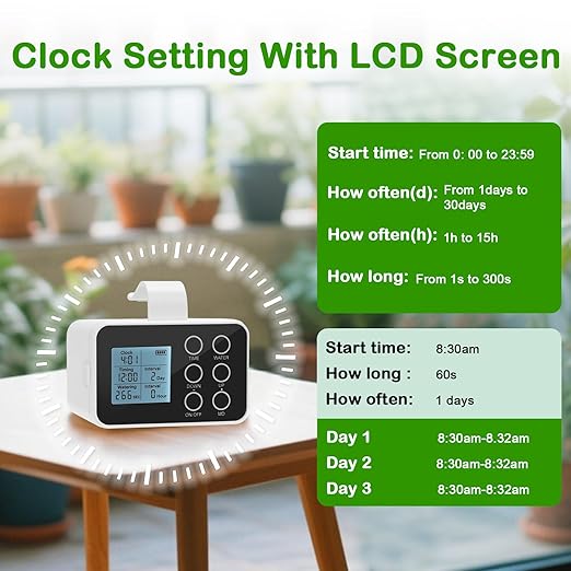 Upgrade Auto Plant Watering Devices Indoor, Plant Waterer for 20 Potted Plants, Houseplant Watering System, Up to 30-Day Programmable Water Timer, Automatic Drip Irrigation Kit for Vacation