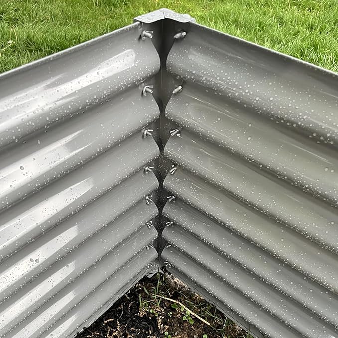 2 Packs Rectangular 8x3x2FT Galvanized Raised Garden Bed Kit Metal Ground Planter Box Outdoor Bottomless Planter Raised Beds for Vegetables Flowers Herbs Fruits, Gray