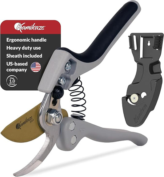Heavy Duty Bypass Pruning Shears – Ergonomic Garden Pruners with Japanese SK-5 Steel, Low-Strain Design to Reduce Hand Fatigue, Professional Garden Shears & Clippers, Includes Free Protective Sheath