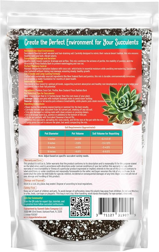 Premium Organic Succulent Potting Mix – Well-Draining Indoor Plant Soil – Safe, Eco-Friendly, UV-Treated – Perfect for Succulents, Aloe, and Cacti – Handcrafted in The USA (10 Quarts)