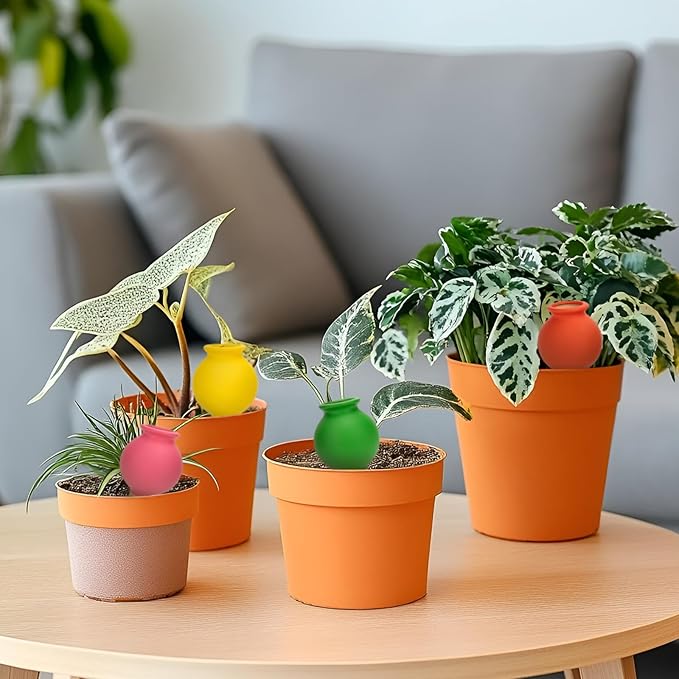 Terracotta Watering Spikes Set -Self Watering Planter Insert with 4 Pcs Automatic Plant Watering System for Indoor Potted Plants, Outdoor Garden, Vacation Plant Care Accessories