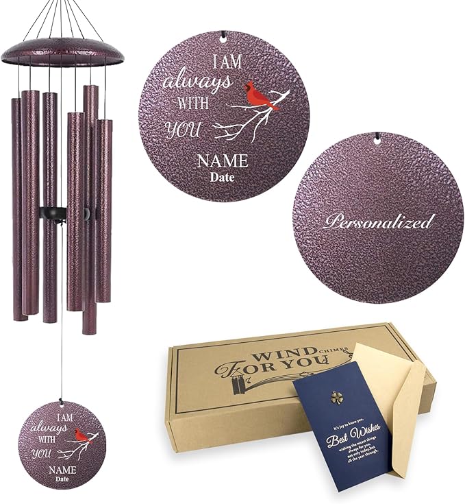 ASTARIN Personalized Memorial Wind Chime，Bereavement 40, 30inch Wind Chimes for Loss of Mom