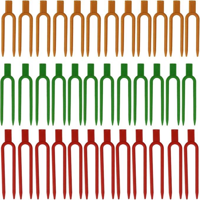 120 Pcs Plastic Strawberry Plant Support Pins Plant Clips Garden Pins for Plant Cutting,3 Colors U-Shaped Anchor Clips for Cuttings, Strawberry Runners While They Root