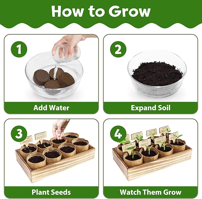 8 Herb Indoor Garden Kit for Beginners - Complete Windowsill Growing Gifts Set with Tools, Unique Christmas Birthday Gardening Gifts for Women, Mom, Men, Teenage Girls,Kitchen, Housewarming