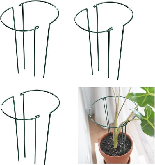 6 Pack 15.8 Inch High Plant Stake,Garden Plant Support,Half-Round Peony Cage Plant Ring Hoop