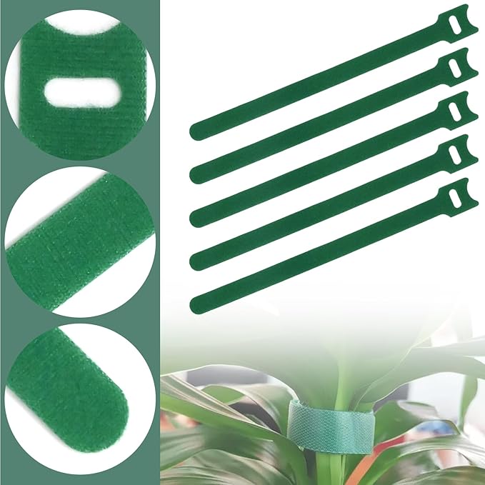 200Pcs Adjustable Hook & Loop Plant Cable Ties, 8-Inch Green Nylon Ties for Climbing Plants, Multi-Purpose Support for Gardening and Home Use