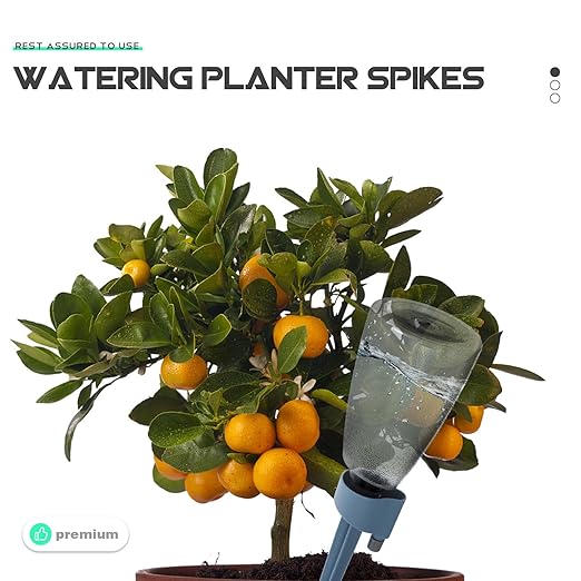 MERRYHAPY 4Pcs Self Watering Spikes Plant Watering Devices for Indoor Outdoor Garden, Automatic Drip Irrigation System with Bottles for Potted Plants and Greenhouse Use