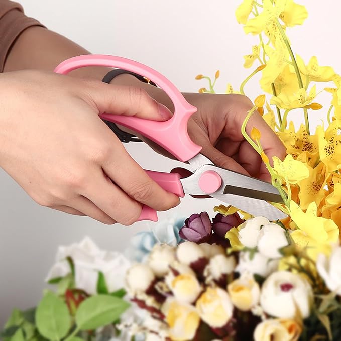 Gardening Scissor Purple Sharp Blade Alloy Steel Garden Shears for Cutting Flowers Trimming Plants of Yard Florist Rose Herb Hedge and Fruits Picking