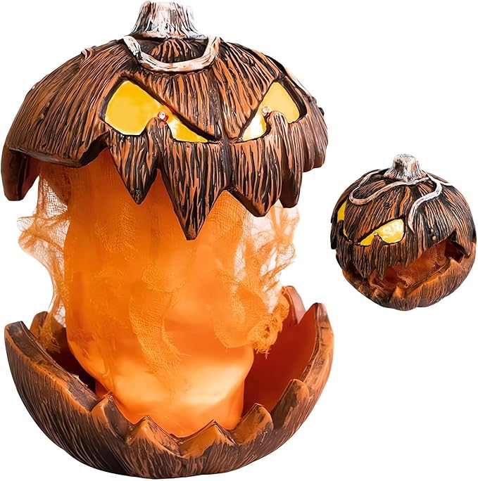 Halloween Gourdo Pumpkin Lighting - 2023 New Gourdo Jack-O-Lantern Decor, Mouth Open Halloween Pumpkin Lights Indoor ＆ Outdoor Scary Decorations, Vintage Halloweens Decor for Bedroom Yard Party