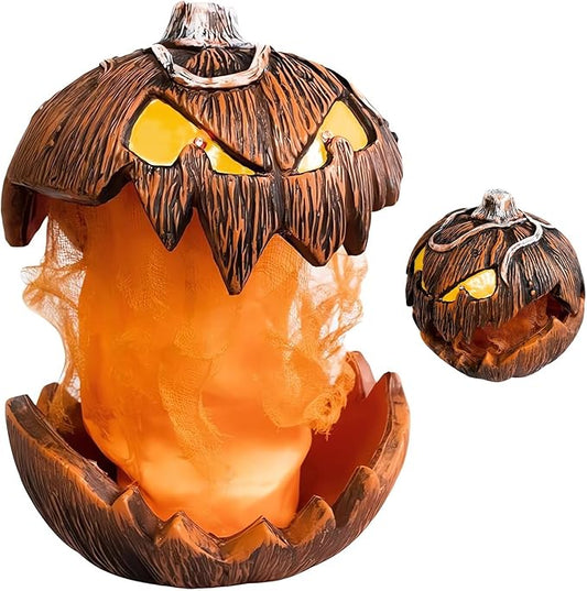 Halloween Gourdo Pumpkin Lighting - 2023 New Gourdo Jack-O-Lantern Decor, Mouth Open Halloween Pumpkin Lights Indoor ＆ Outdoor Scary Decorations, Vintage Halloweens Decor for Bedroom Yard Party