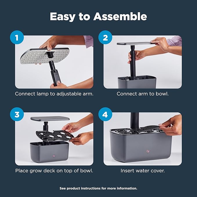 AeroGarden Harvest 2.0, Indoor Garden Hydroponic System with LED Grow Light, Holds up to 6 Pods, Charcoal