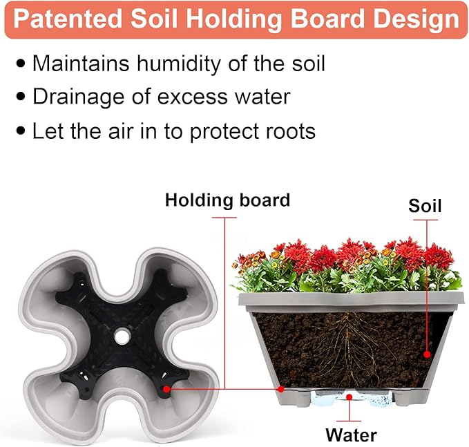 GameXcel Vertical Planter 4 Tier Stackable Planters Garden Planters Strawberry Herb Flower and Vegetable Planter Indoor Outdoor Gardening Pots with Removable Wheels and Tools