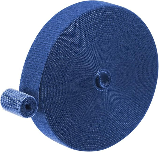 1-Roll Garden Plant Tape, 33 ft x 0.6 in Garden Hook and Loop Plant Ties Multi-Purpose Use Adjustable and Reusable Twist Wire Tape for Plants/Flowers/Vines [Blue]