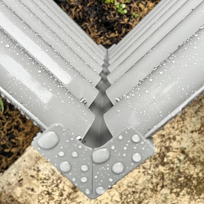 2 Packs Rectangular 8x3x2FT Galvanized Raised Garden Bed Kit Metal Ground Planter Box Outdoor Bottomless Planter Raised Beds for Vegetables Flowers Herbs Fruits, Gray