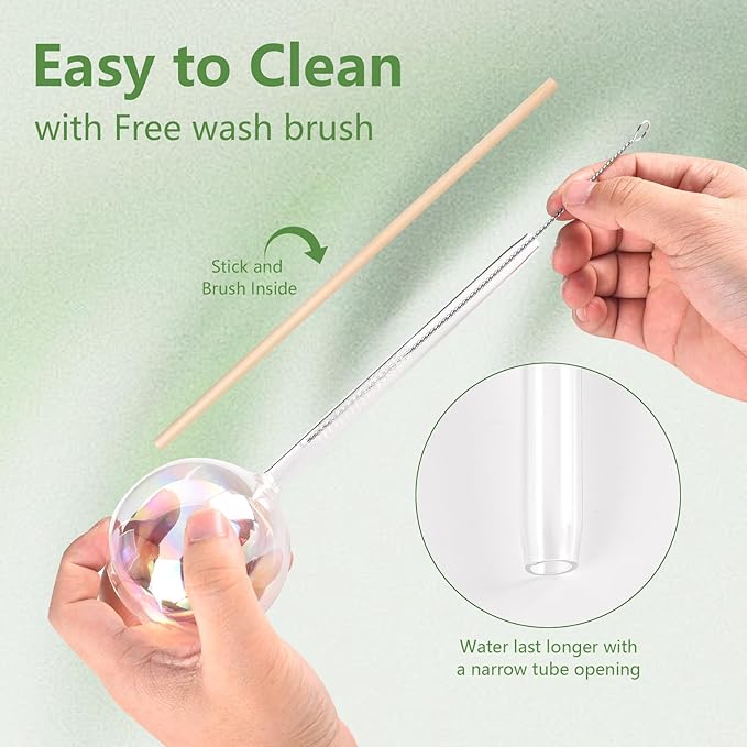 Plant Watering Globes, Iridescent Rainbow Glass Water Bulbs Self Watering Spikes Planter Insert Automatic Plant Watering Device for Indoor and Outdoor Plants (4Pcs, Ball Shaped)