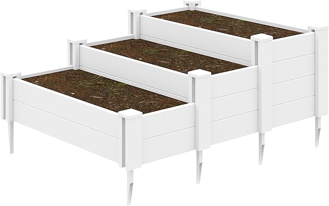 Casaphoria Raised Garden Bed, Plastic Planter Box with Open Bottom, 35.5" x 35.5" x 16" for Fruits, Vegetables, Herbs & Flowers, Perfect for Outdoor Gardening