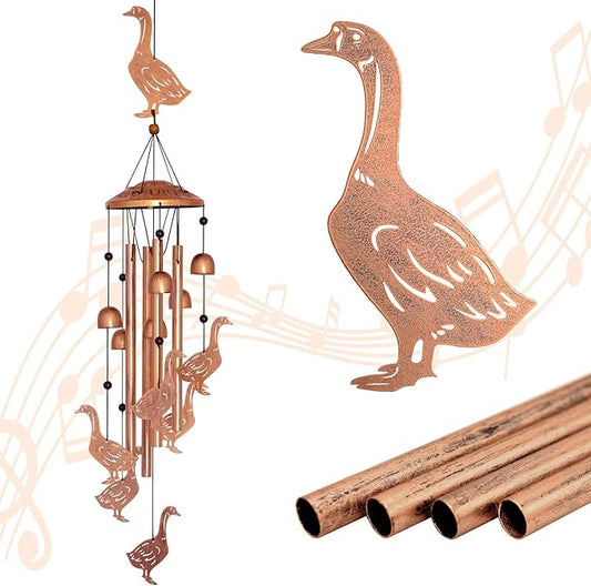 Goose Wind Chimes for Outside, Metal Windchimes Outdoors, Goose Gifts for Women/Men, Memorial/Birthday Gifts, Garden Decor for Outside, Patio or Yard, Durable Chimes for Outdoors