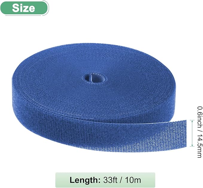 1-Roll Garden Plant Tape, 33 ft x 0.6 in Garden Hook and Loop Plant Ties Multi-Purpose Use Adjustable and Reusable Twist Wire Tape for Plants/Flowers/Vines [Blue]