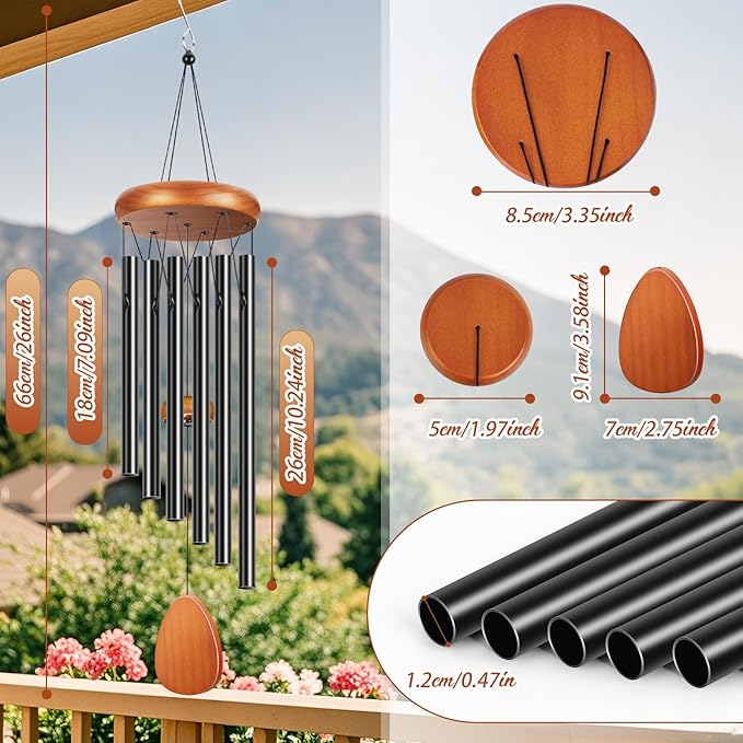 Winzwon Wind Chimes for Outside House Warming Gifts for Women, New Home Gift Men, Outdoor Gifts for Neighbor Hotness Parents Garden Aluminum Hanging Metal Windchimes Outdoors for Patio Porch Yard
