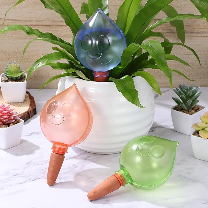 3pcs Self Watering Globes for Plants Portable Automatic Watering Bulbs with Garden Plant Device for Indoor and Outdoor Use Green Blue Pink