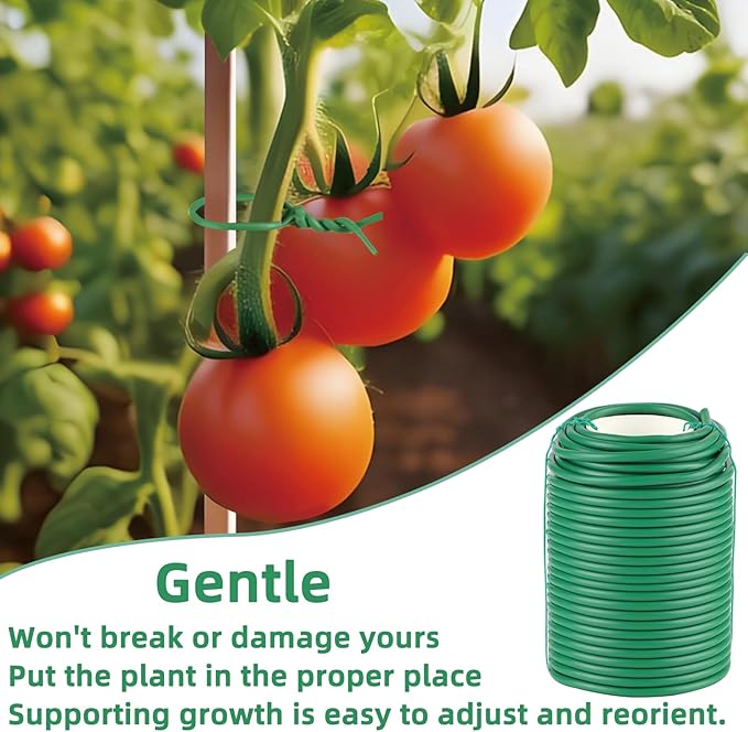 QenFree Garden Wire, 66FT Soft Plants Ties, 3.5mm Flexible Garden Ties for Climbing Plants, Vines Plant, Tomatoes, Flowers, Roses Plant Support