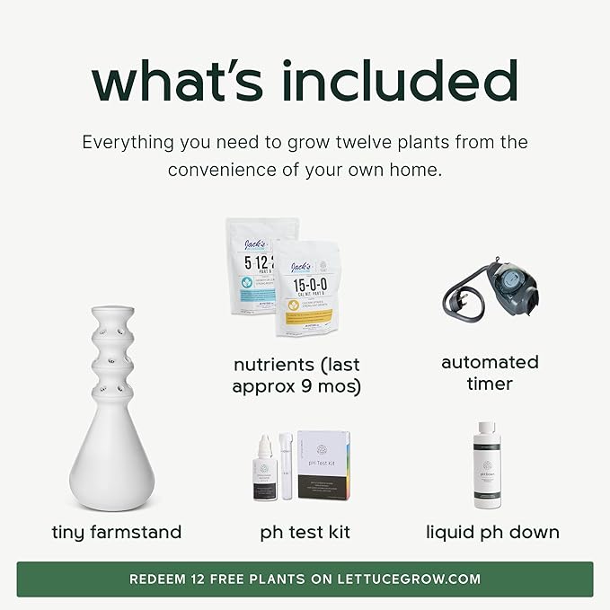 Farmstand Starter Kit + 12 Seedling Credits | Tiny Hydroponic Growing System Kit | Self-Watering Outdoor Vertical Garden Planter Tower | 3ft 8in | Made in USA