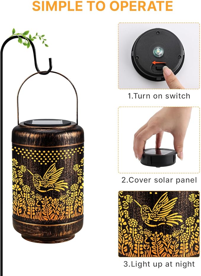 Gifts for Mom Christmas Solar Lanterns Outdoor Waterproof, Mom's Birthday Gifts Solar Lights Garden Decor, Birthday Gifts for Mom Hanging Light Yard Decoration Outdoor, Backyard, Patio, Porch