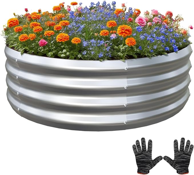 Galvanized Garden Bed kit for Vegetables/Herbs/Flowers (4X4X1)