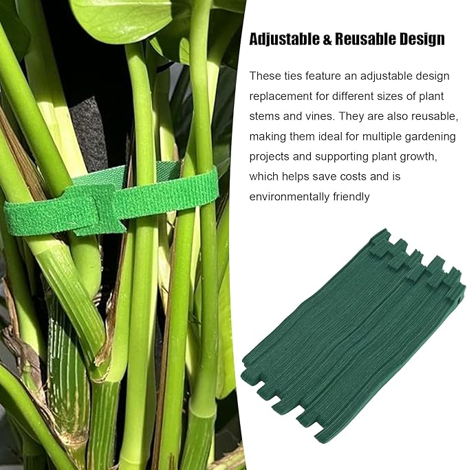 200Pcs Adjustable Hook & Loop Plant Cable Ties, 8-Inch Green Nylon Ties for Climbing Plants, Multi-Purpose Support for Gardening and Home Use