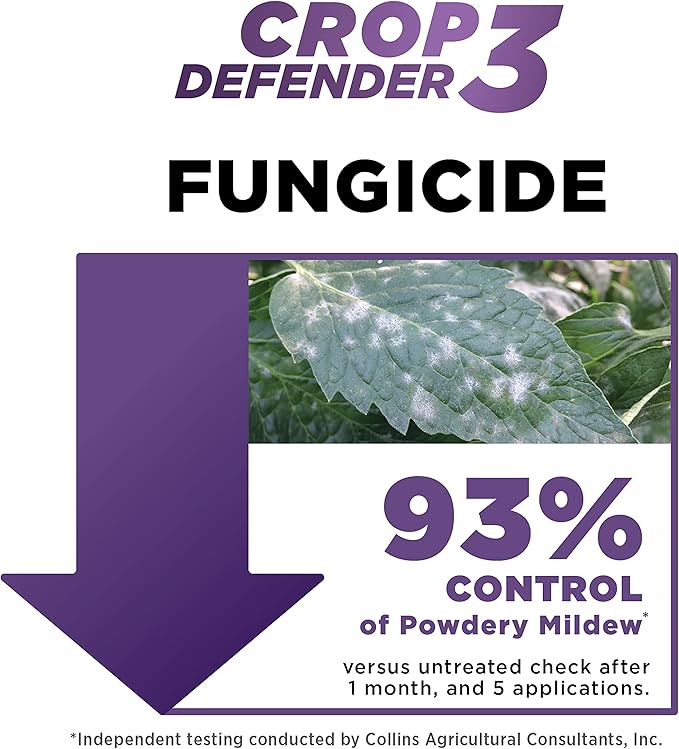 Grower's Ally Crop Defender 3 Concentrate - Natural Miticide, Insecticide, Fungicide Control for Plants - OMRI Listed Garden Safe Spray Killer for Powdery Mildew & Mites - 1 Gallon, Makes 400