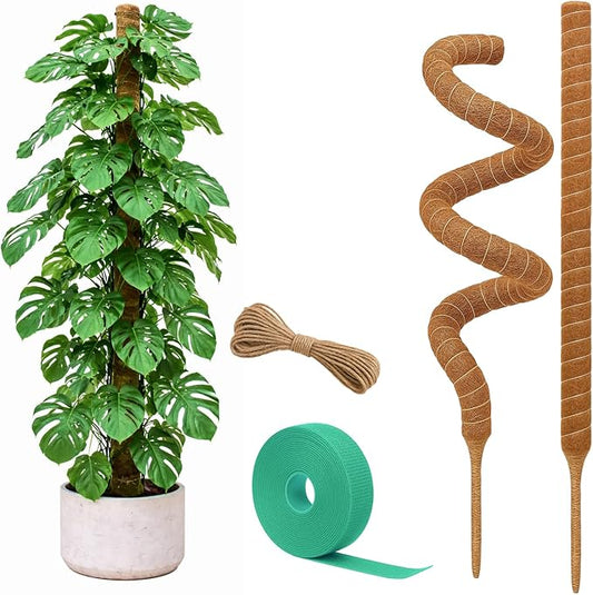 Craft911 Moss Pole Monstera Plant Support – 2 Pack 28” Bendable Moss Pole Monstera Plant Support, Plant Stakes for Indoor Plants, Tall Plant Sticks Support for Climbing Plants