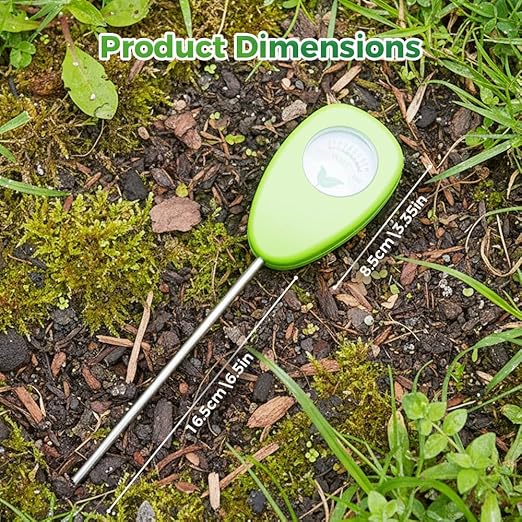 Soil Moisture Meter for Plants, No Battery Plant Moisture Tester with Hygrometer Dial, Water Monitor for Indoor Outdoor Plants, Garden, Potted Plants, Lawn (1pcs)