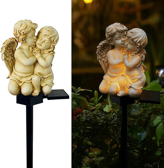 Solar Garden Angel Lights, Waterproof Outdoor Garden Angels Statue Decorations Angels Solar Lights for Cemetery Gravesite Grave Outside Yard Patio Lawn Porch (Baby Angel)