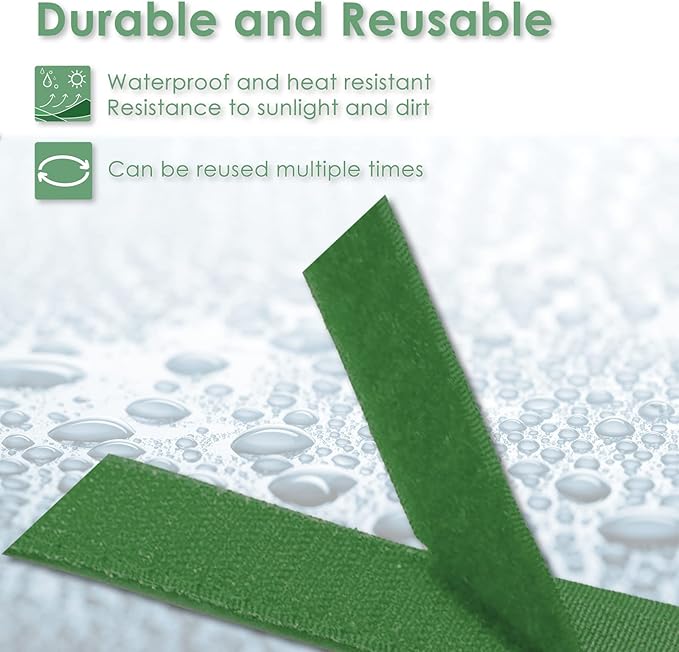 plantactic Garden Tie Green Tape, Plant Supports, Gentle On Plants (65.6ft × 0.6 inch, 1 roll, Green)