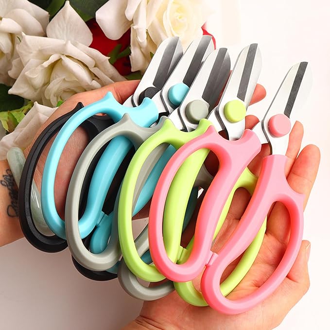Gardening Scissor Pink Sharp Blade Alloy Steel Garden Shears for Cutting Flowers Trimming Plants of Yard Florist Rose Herb Hedge and Fruits Picking