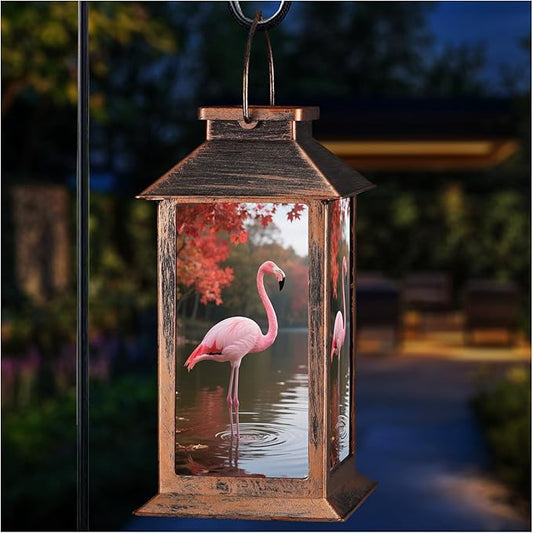 Flamingo Solar Lanterns Outdoor Waterproof Garden Decor,Hanging Solar Lights,Christmas Gifts for Women Mom Birthday Gifts Ideas for Yard Patio Lawn Tabletop Pathway Landscape Walkway Terrace Balcony