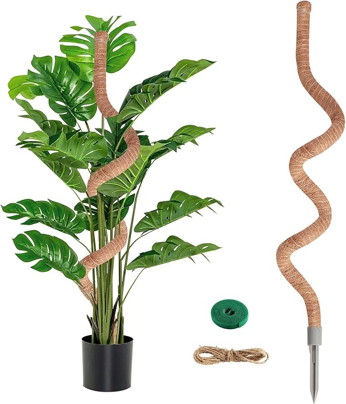 51-Inch Moss Pole Monstera Plant Support & Stakes for Climbing Plants, Bendable Moss Poles Kit with Coir & Aluminum Core for Indoor Potted, Stand & Trellis, Sticks Support (1 Pack)