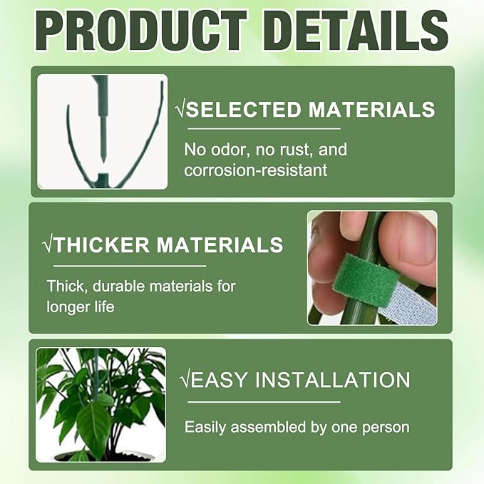 Stackable Monstera Plant Support,Garden Plant Stakes for Indoor Outdoor Plants,Garden Accessories for Climbing Potted Plants,Plant Sticks for Vine Training Stem Stabilization (10pcs)