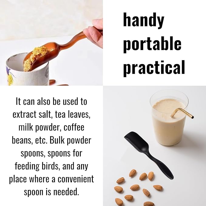 10Pcs NINGDAN Mini Shovel,Plastic Mini Gardening Shovel Spoons Soil Scoops,Cultivation Digging Transplanting Tools for Succulents Potted Flowers,Milk Powder/Coffee Beans Scoops (All Black)