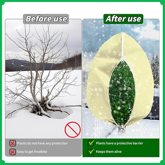 Frost Cloth Plant Freeze Protection, 4-Packfrost Blankets for Outdoor Plants,31.4 × 39.3 Inchesplant Frost Protection Covers.