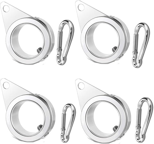 Anovo 1.25" Flag Pole Rings, Flagpole Rings Aluminum Alloy 360° Rotating Anti Wrap Flag Mounting Spinning Ring Clips for 1.02-1.25 Inch Diameter Flagpole (1.25 Inch -Pack of 4, Matte Silver)