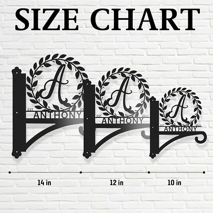 Custom Name Metal Plant Hangers from Wall Indoor and Outdoor | Home Decor Gift for Mom | Personalized Wall Mounted Hanging Plant Hooks | Customizable Rustic Hanging Gardening Bracket Hook